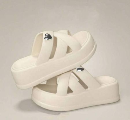 صنادل نسائية كاجوال بلون سادة بكعب إسفيني، صنادل أنيقة غير قابلة للانزلاق ومريحة وخفيفة الوزن ومفتوحة الأصابع وسهلة الارتداء، صيفية