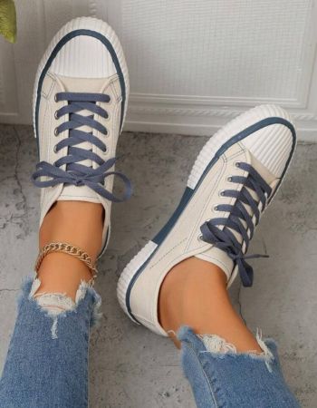 زوج واحد من أحذية أكسفورد النسائية العصرية ذات الألوان المتباينة، ربيع/صيف/خريف 2025 جديدة برباط، أحذية مسطحة مريحة غير رسمية متعددة الاستخدامات، مناسبة للأنشطة الخارجية، تتوافق مع أي ملابس