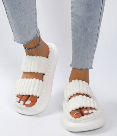 شبشب للنساء أبيض شريط مطرز EVA منصة النمط الكلاسيكي الى خريف و الشتاء