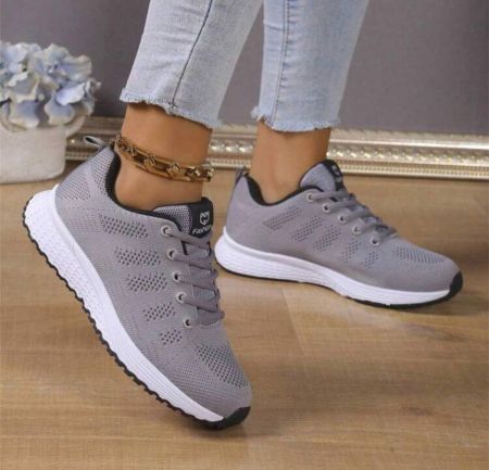 حذاء رياضي نسائي جديد محبوك قابل للتنفس، خفيف الوزن، مريح، ذو قاعدة ناعمة للجري، حذاء للرجال