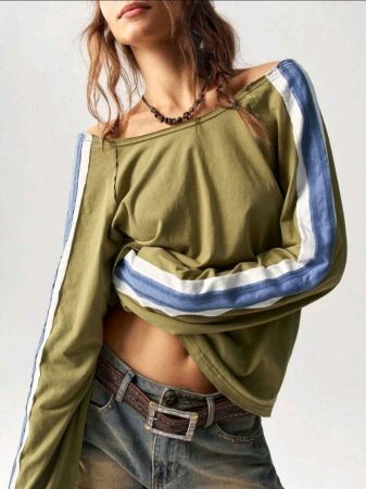 تي شيرت نسائي كاجوال من Bohemela بأكمام راجلان ورقبة دائرية فضفاضة وملائمة بألوان متعددة