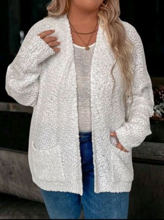 كارديجان نسائي من SHEIN LUNE بأكمام واسعة وقصة واسعة ومقاس كبير