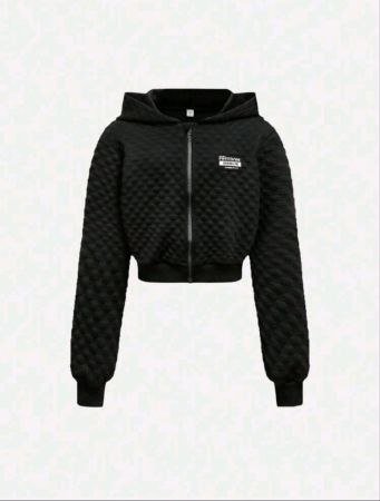 سويت شيرت SHEIN بقلنسوة محبوكة مقصوصة للبنات المراهقات