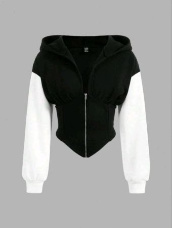 بلوزة شين إي وير خريف وشتاء فضفاضة وغير رسمية باللونين الأبيض والأسود محبوكة بأكمام طويلة، وبلوزات بأكمام طويلة