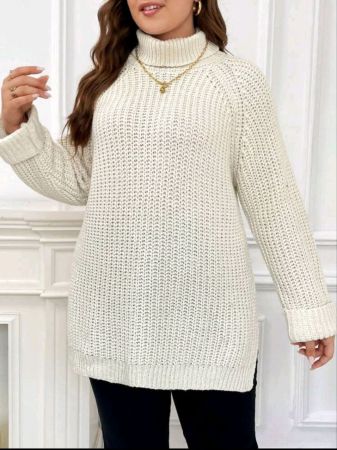 SHEIN سترة Frenchy Plus ذات ياقة مدورة وأكمام راجلان وحاشية مقسمة