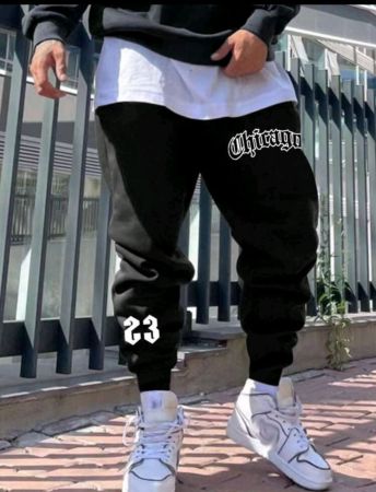 بنطال رياضي رجالي فضفاض من مانفينيتي سبورتسي بجيوب مائلة وطبعة جرافيكية بأحرف، برباط، مناسب للزوج والصديق