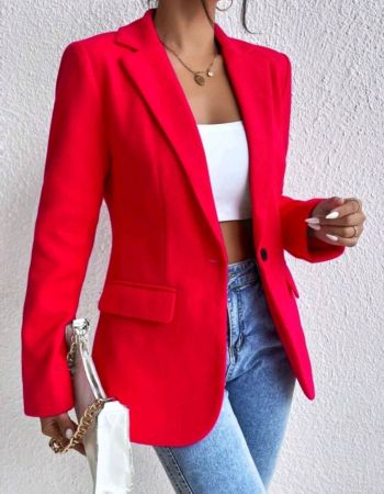 معطف رافيرايزا النسائي ذو الياقة البسيطة بلون واحد لملابس رأس السنة