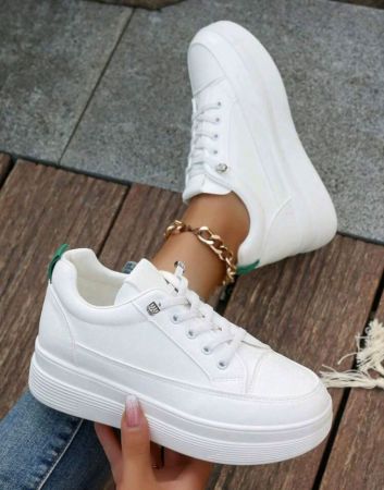 حذاء رياضي نسائي كاجوال بنعل سميك بدون أربطة، حذاء رياضي مريح وأنيق، مناسب لموسم العودة إلى المدرسة، بدون رباط