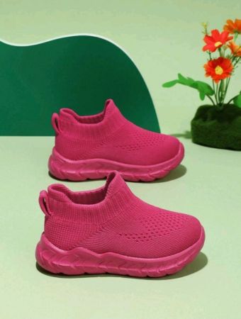 حذاء رياضي يومي محبوك سهل الارتداء ومضاد للانزلاق للفتيات الصغيرات