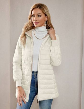 Aveloria Modichic معطف جاكيت شتوي صوفي سادة سميك مبطن بالصوف لون الهوديان