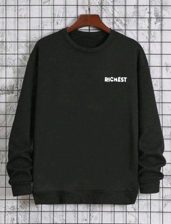 سويت شيرت رجالي من Manfinity LEGND، برقبة دائرية وأكمام طويلة، مطبوع عليه نخيل اليد، بسيط، مناسب للارتداء اليومي الكاجوال