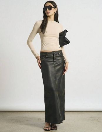 AiiRZ تنورة قلم بمظهر الجلد البالي