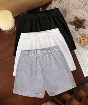 طقم شورت مطبوع بنمط بسيط مكون من 3 قطع للصبية ، مناسب للصيف