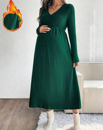 SHEIN فستان محبوك بخطوط لامرأة الحمل والرضاعة للموسم الخريفي