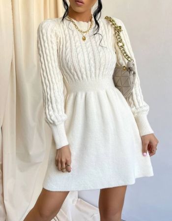 Firerie فستان صوفي منسوج مضفور