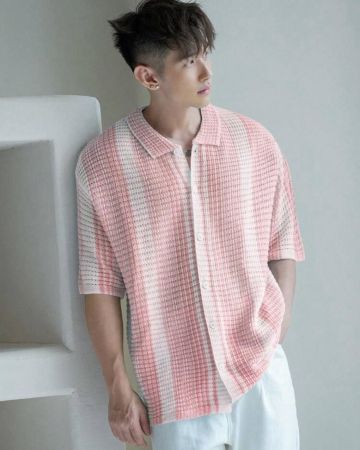 DAZY ملابس علوية كنزة قصير الأكمام بألوان متباينة للرجال، ملابس صيفية وخريفية