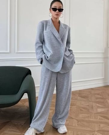 DAZY مجموعة بدلة كاجوال للنساء تتكون من بليزر وبنطلون، ملابس الخريف، ملابس العودة إلى المدرسة، قطعتان