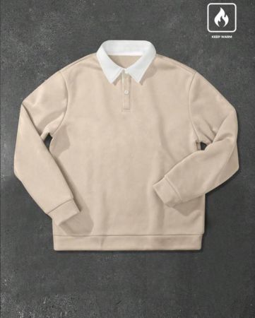 Manfinity Hypemode بلوزة بناتة ذات فتحة رقبة قبقب مخالف بأكمام طويلة مريحة للتنزه، هدايا للأصدقاء والأزواج والصديق