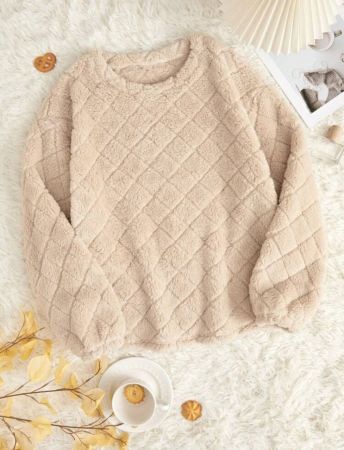 بلوزة نسائية ذات كتف منسدل بلون خالص