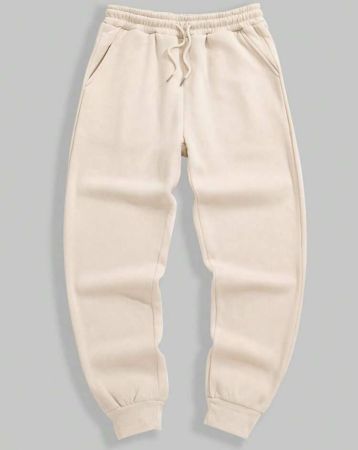 Manfinity Dauomo بنطلون رجالي بلون أحادي مع جيب أمامي مربوط، بسيط وكاجوال، عودة إلى المدرسة