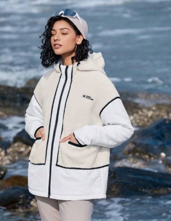 In My Nature جاكيت نسائية مبطنة قطعة بلاط خشنة بغطاء رأس للخروج، جاكيت من البطانة المخملية، جاكيت فليس نسائية مراهقة