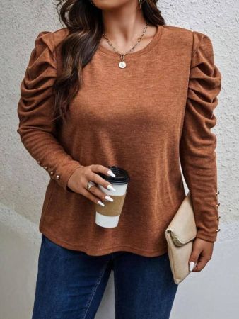 تي شيرت كالفايا بلس بأزرار وأكمام طويلة