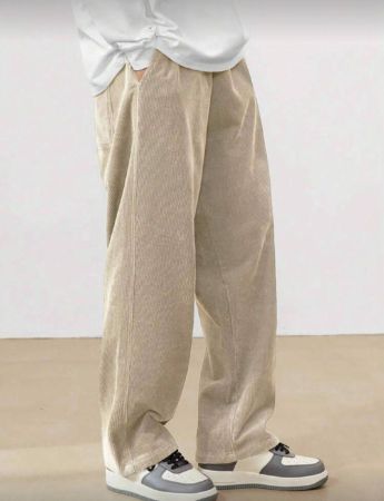 Claim Dot بنطلون رجالي أحادي اللون للاستخدام اليومي الكاجوال، بنطلون رجالي للشارع، هدايا للصديق، للخريف