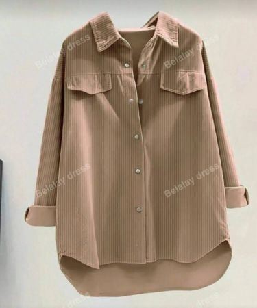 قميص نسائي من القطيفة بلون صلب مزود بغطاء ، ملابس علوية أكمام طويلة