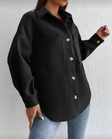 Easowa معطف بجيب وكتف منخفض للموسم الخريفي/الشتوي