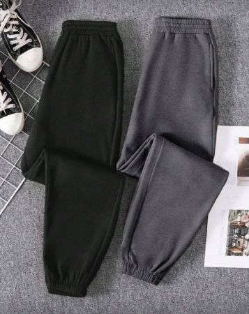 Lunelith SHEIN Lunessa بناطيل رياضي موحدة اللون خصر مرن حافظ للحرارة 2 قطع