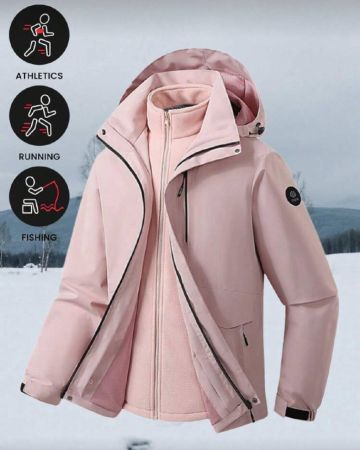 جاكيت نسائي متعدد الاستخدامات للخارج، مقاوم للرياح ومقاوم للماء مبطن بالفليس والجرافين للعزل الحراري للتنزه والتخييم