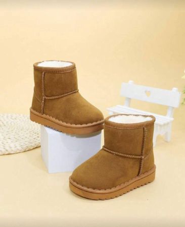 بوت ثلج للأطفال لفصل الخريف والشتاء الجديد، وسميكة ودافئة للأطفال الكبار من الفتيات والأولاد، بوت كاحل للأطفال الرضع بفرو مزدوج لزيادة الدفء