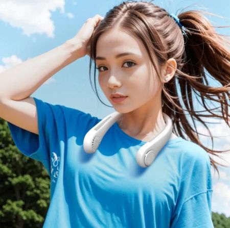 مروحة رقبة محمولة من AOYI، مروحة بدون استخدام اليدين بدون شفرات، مروحة شخصية محمولة تعمل بالبطارية، مروحة معلقة للرقبة بمنفذ USB بـ 3 سرعات قابلة للتعديل، ضرورية لتبريد الصيف، مناسبة للمنزل والمكتب والخارج والرياضة والشاطئ والسفر ونقطة شحن عشوائية.