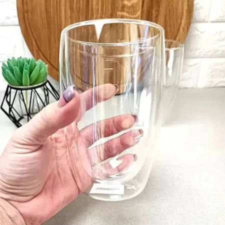 قطعتين مجموعة من أكواب لاتيه ذات قاع مزدوج 400 مل قطعتين Ardesto AR-2640-G