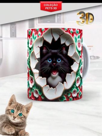 كوب بورسلين فريد من نوعه، كوب قهوة لطيف ثلاثي الأبعاد على شكل قطة صغيرة، كوب قطط، كوب قطط، سيراميك