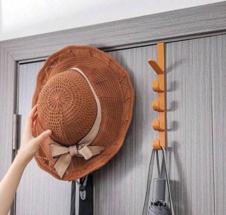 شماعة باب غرفة النوم، خطاف خزانة للمبيت (لتعليق الحقائب والقبعات ومناشف اليد ومناشف الحمام)، أقصى سعة حمولة 3 أرطال، صندوق تخزين بلاستيكي مثبت على الحائط، ملحق ديكور منزلي متعدد الوظائف، خطاف لاصق، حامل مناشف