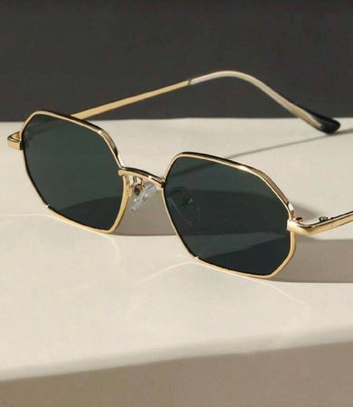 1 قطعة نظارات أنيقة للنساء ذات تصميم معدني هندسي لحماية العيون،نمط أزياء عصري للتصوير الشارع، حزب الشاطئ، القيادة، الملابس والاكسسوارات للصيف،الشاطئ،الرحلات،والظل بطراز قديم إطار هندسي للخروج، العودة إلى المدرسة