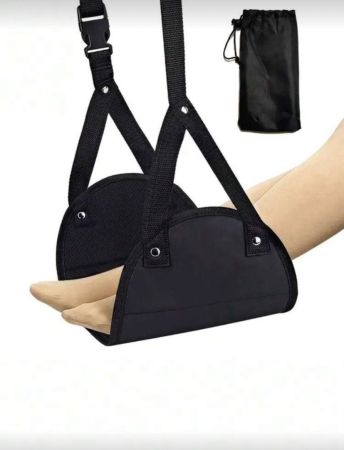 مسند قدم أسود للطائرات، قابل للتعديل بأشرطة، خفيف الوزن، مناسب للسفر، والمكتب، والأرجوحة، ومسند الساق للطائرات، والمكاتب، والأنشطة الخارجية، والسيارات. مستلزمات السفر، واللوازم المدرسية، ومستلزمات العطلات، ومعدات التخييم، ومستلزمات العطلات الصيفية.