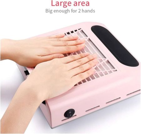 80 واط مسمار الغبار شفط جامع مروحة مكنسة كهربائية الة اظافر ادوات قوية الطاقة الأشعة فوق البنفسجية هلام البولندية المشجعين المعدات الفنية(بينك)