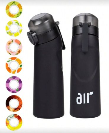 زجاجة ماء رياضية واحدة مع وحدة نكهة عشوائية، فوهة بدون سكر وصفر سعرة حرارية، زجاجة ماء كبيرة السعة محمولة، مثالية للاستخدام في الأعياد والنادي الرياضي وجري والأنشطة الخارجية