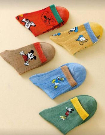 Disney 5 أزواج من جوارب الأطفال ذات الطابع الرجعي، وجوارب الساق على شكل كرتوني للأولاد، وجوارب الكاحل القابلة للتنفس للبنات