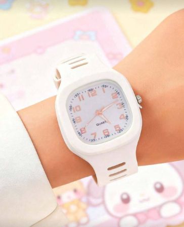 ساعة كوارتز مربعة من الجيلي، قطعة واحدة، يناسب الجنسين، ساعة موضة مناسبة للاستخدام اليومي أو كهدية للعطلات