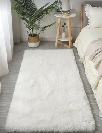 سجادة طويلة ناعمة لغرفة النوم وغرفة المعيشة، بيضاء فاخرة وناعمة بجانب السرير، خفيفة الوزن، سجادة طويلة الوبر فرو ناعمة، سجادة غير مُسقطة للحضانة وغرف الأطفال والبنات، ديكور منزلي