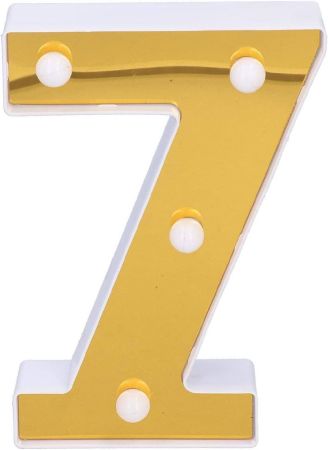 مصباح رقم 7 ذهبي، أضواء أرقام LED مزخرفة، إضاءة أرقام وحروف لحفلات الزفاف وأعياد الميلاد وديكور العطلات، أبيض دافئ