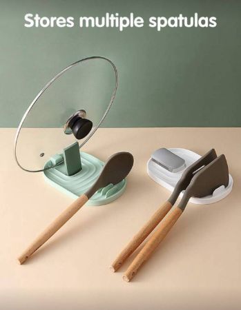 1 حامل غطاء إناء، رف تصريف المطبخ، رف متعدد الوظائف لأغطية الأوعية وتخزين أدوات المطبخ، موفر للمساحة، مناسب للملاعق والمغارف وأدوات المطبخ الأخرى.