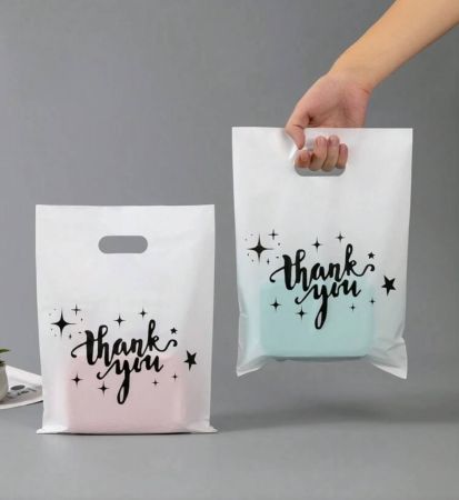 10 قطعة أكياس هدايا بيضاء بعبارة 