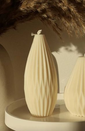 قالب سيليكون DIY لشمعة بشكل الكمثرى وخطوط وشرائط، قالب سيليكون للصابون الهندسي، قالب للأشغال اليدوية والطين قطعة واحدة