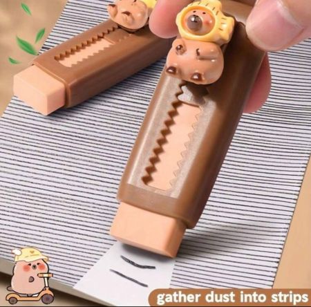 2 قطعة من أقلام المطاطات القابلة للسحب على شكل كابيبارا - كبيرة الحجم، مناسبة للاستخدام في المدرسة والمكتب، مثالية للفن والرسم في بداية العام الدراسي