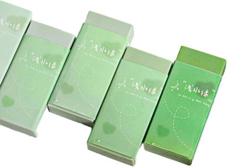 6 قطع/صندوق – مجموعة ممحاة متدرجة الألوان، بسيطة ونظيفة ومخططة، لون أخضر مائي فاتح (6 صناديق