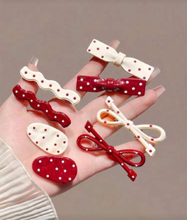 16 قطعة/مجموعة مشابك شعر بطراز فرنسي بنقاط وأشكال فراشة وبيضاوية، تضيف لمسة جذابة لتسريحات الشعر - مناسبة للبنات والنساء، أنماط عشوائية، مناسبة للحرم الجامعي والحفلات أو المظهر اليومي بحاجة إلى ألوان وردية جذابة. ارتدي هذه الإكسسوارات الشعر الجميلة لتجعلي طفلتك الداخلية تبرز، موضة الخريف، مشابك شعر، مخالب شعر، دبابيس شعر، مشابك شعر